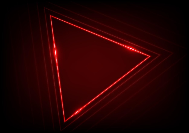 Rotes Dreieck-Neon-Licht-Linie-Gradient digitale Technologie moderne Banner-Cover-Hintergrund