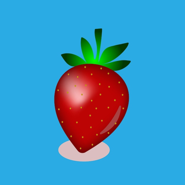 rotes Erdbeerenfreies Vektordesign isolierte Ikonen Illustration flaches Ikonen Obst Premium-Vektordesign