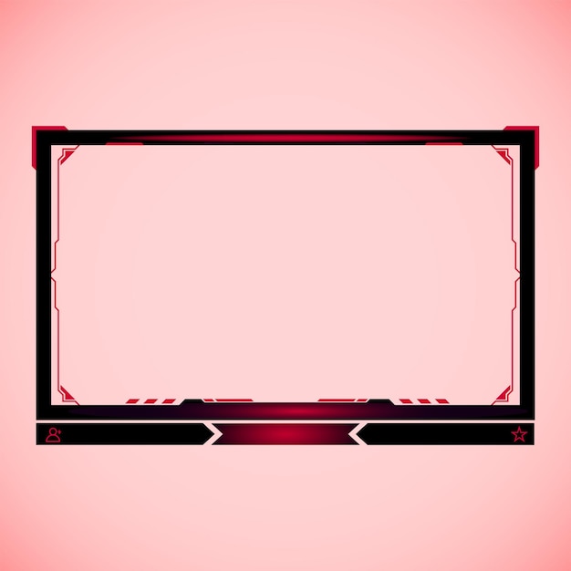 Rotes flaches zuckendes Facecam-Overlay-Live-Stream-Gaming-Element