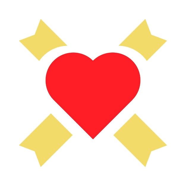 Rotes herz-ikon-design-element für den valentinstag