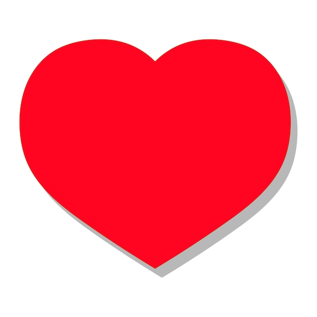 Rotes Herz mit weichem Schatten, isoliert auf weißem Hintergrund Minimalistische Valentinstag-Illustration Liebeskonzept