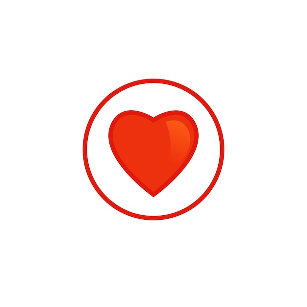 Rotes Herzsymbol Liebeslogo. Grafikdesign-Vektorillustration auf weißem Hintergrund