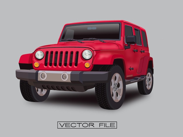 Vektor rotes jeepauto