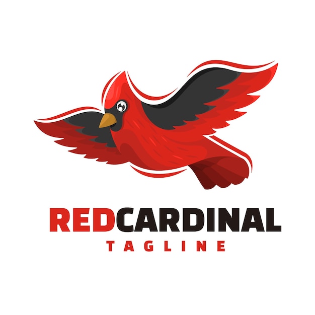 Rotes kardinalvogel-maskottchen-logo