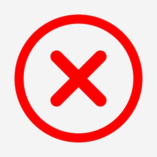 Rotes Kreuz-Check-Symbol