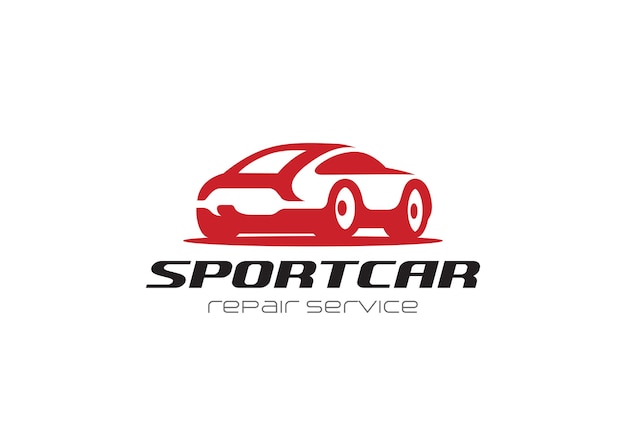 Rotes sportwagen-logo-symbol.