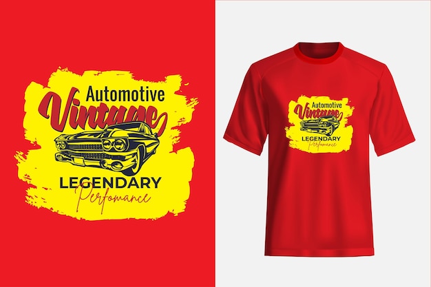 Vektor rotes t-shirt für oldtimerliebhaber