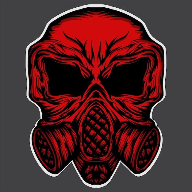 Rotes totenkopf-gasmasken-esport-logo