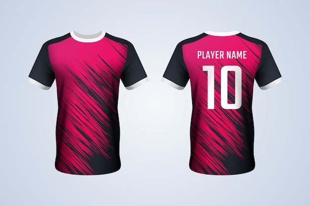 Vektor rotes und schwarzes fußball-jersey-modell