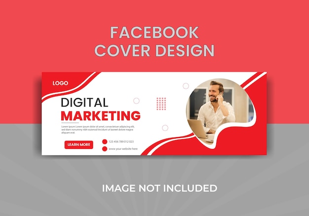 Rotfarbige digitale marketing-facebook-cover-design