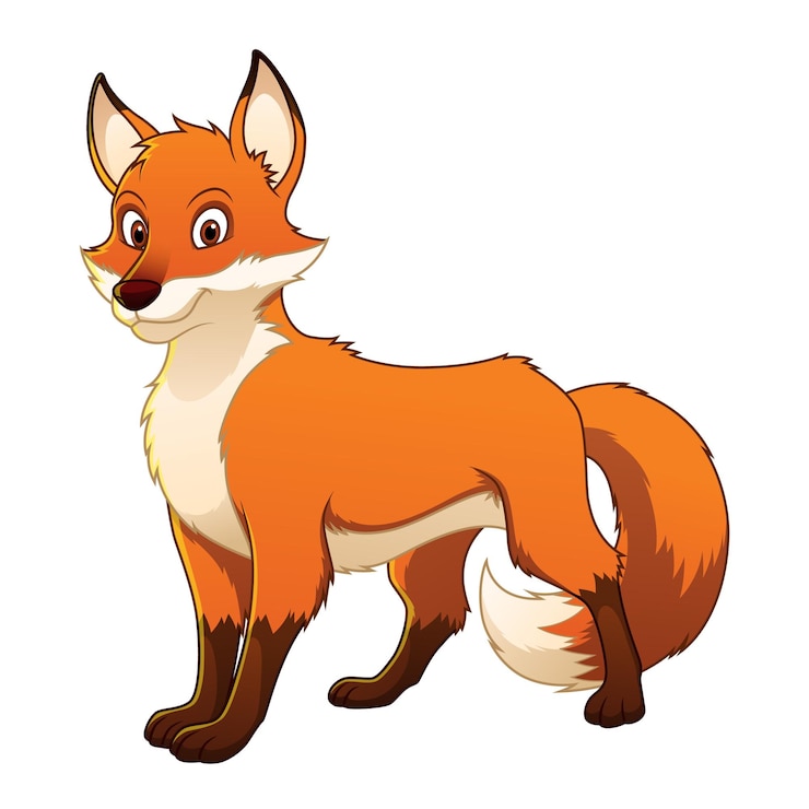 Vektor rotfuchs-karikatur-tier-illustration