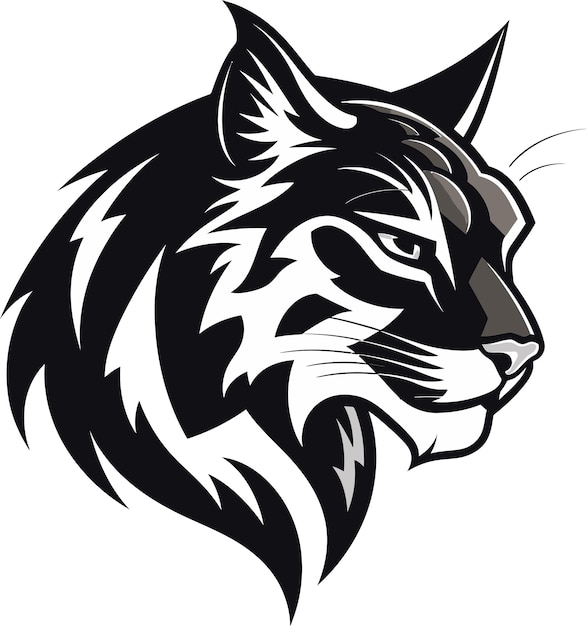 Rotluchs-vektordesign eine wilde katze mit einem wilden geist vektor rotluchs ein wildes raubtier in einem vec