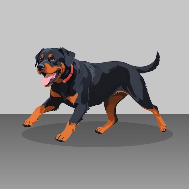 Rotweiller Hund Zeichentrickfilm Vektor Icon Illustration Tier Hund Logo