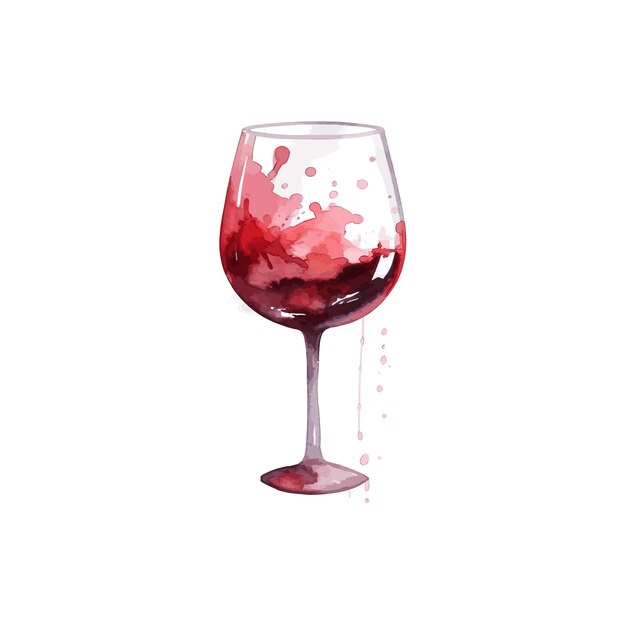 Vektor rotwein in einem glas vektor-illustrationsdesign