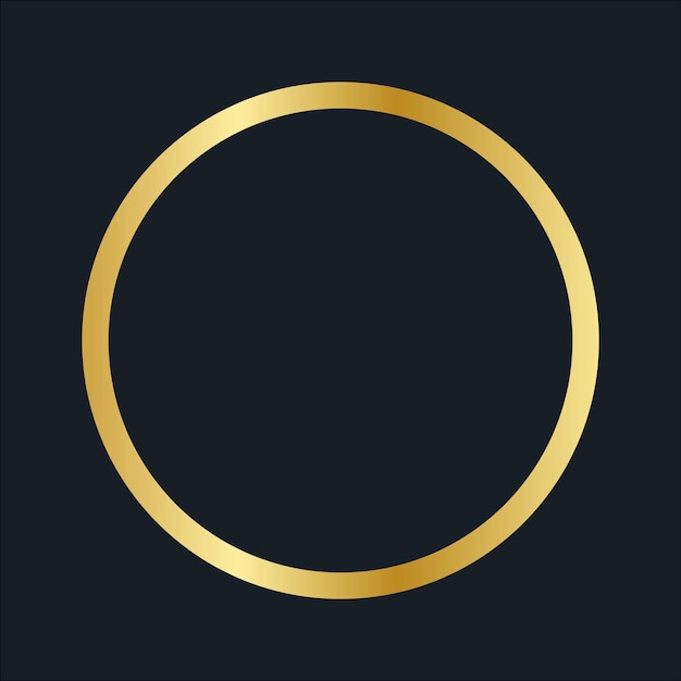 round golden frame on a plain background with glare