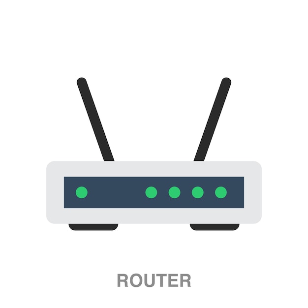 Vektor router-illustration auf transparentem hintergrund
