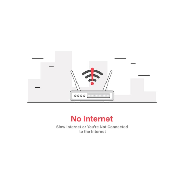 Router-Version Kein Internet-Konzept Vektor-Illustration für die Landungsseite