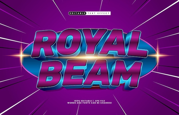 royal beam bearbeitbarer Text-Effekt mit einem König und einem reichen Texteffekt