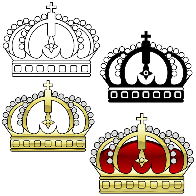 Vektor royal crown set