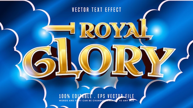 Royal glory 3d bearbeitbarer texteffekt-schriftstil