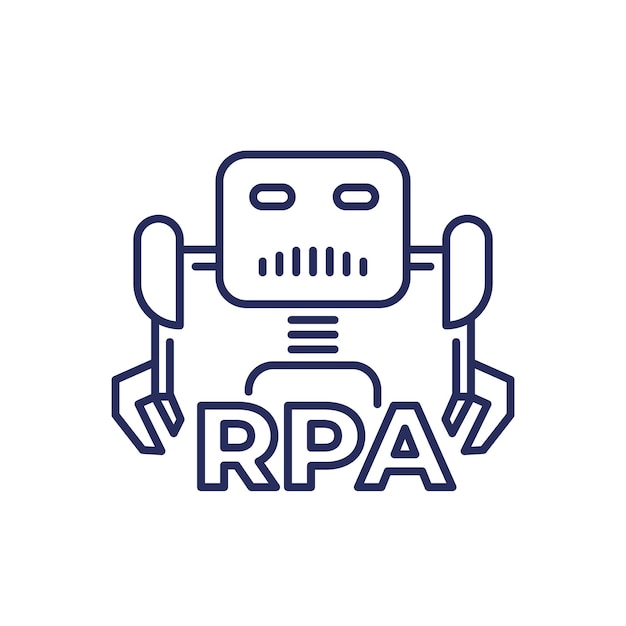 RPA-Bot-Zeilen-Symbol Robotik-Prozess-Automatisierung