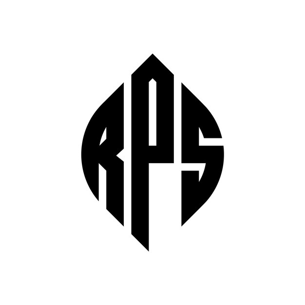 Rps kreisbuchstaben-logo-design mit kreis- und ellipseform rps ellipse-buchstaben mit typografischem stil die drei initialen bilden ein kreis-logo rps kreise-emblem abstrakt monogramm buchstaben-marke vektor