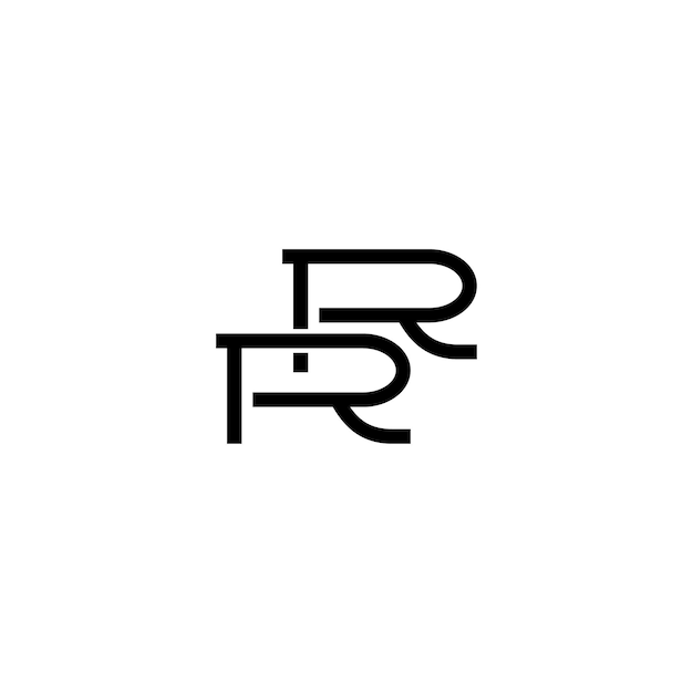 RR Monogramm Logo Design Buchstabe Text Name Symbol Monochrome Logo Alphabet Zeichen Einfaches Logo