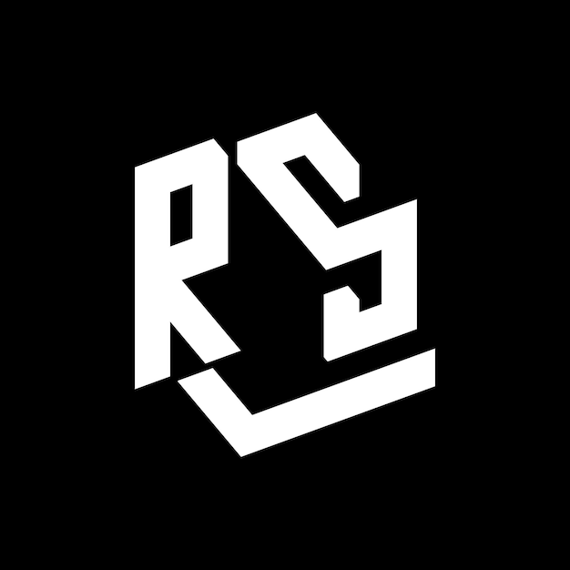 Rs-logo auf schwarzem hintergrund