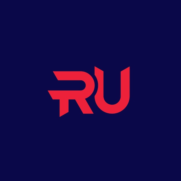 RU-Buchstaben-Logo-Design-Vektor