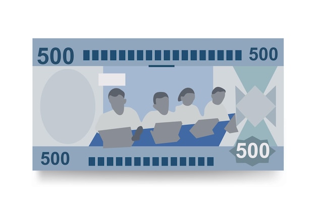 Ruanda-franc-vektor-illustration ruanda-geld-set bündel banknoten papiergeld 500 rwf