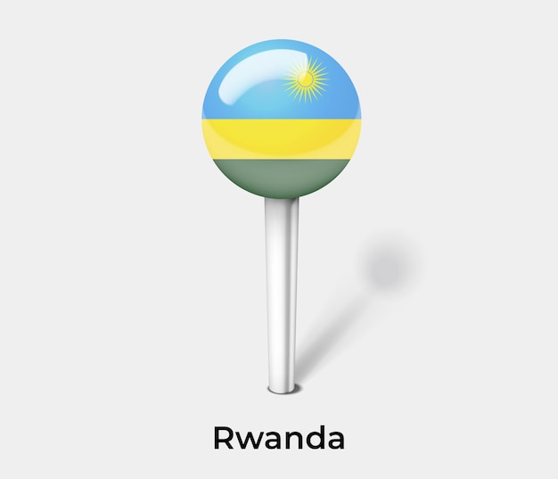 Ruanda-stecknadel für kartenvektorillustration
