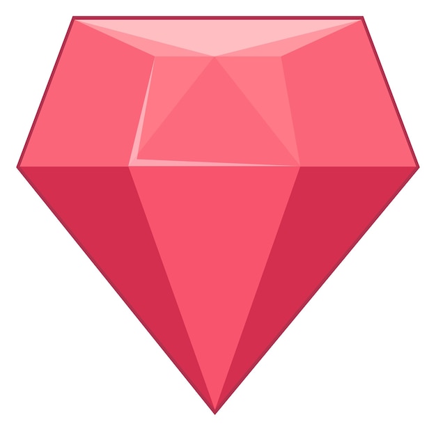 Vektor ruby-symbol cartoon glänzender edelstein spielschatz isoliert auf weißem hintergrund