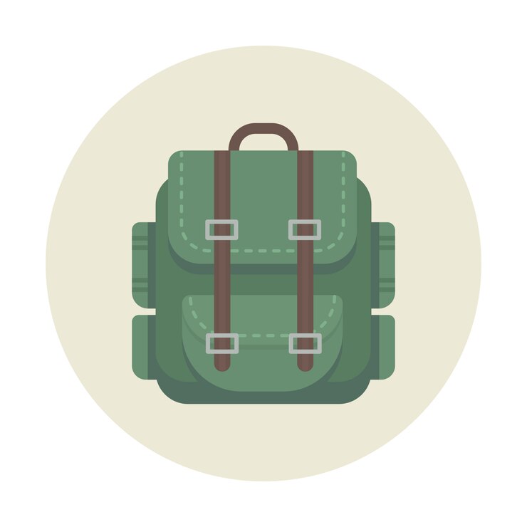 Vektor rucksack-camping-symbol für reisen im freien