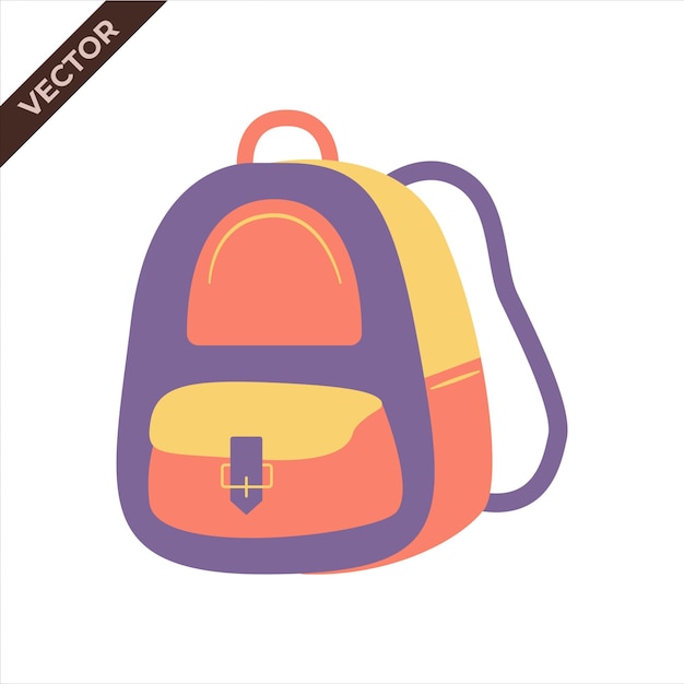 Rucksack-Element-Illustration Vektorillustration mit Bildungsthema Zurück zur Schule