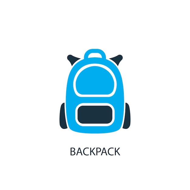 Rucksack-symbol. logo-element-abbildung. rucksack-symbol-design aus 2-farbiger kollektion. einfaches rucksackkonzept. kann im web und mobil verwendet werden