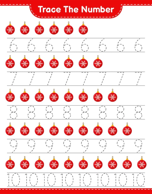 Rückverfolgungsnummer mit weihnachtskugeln