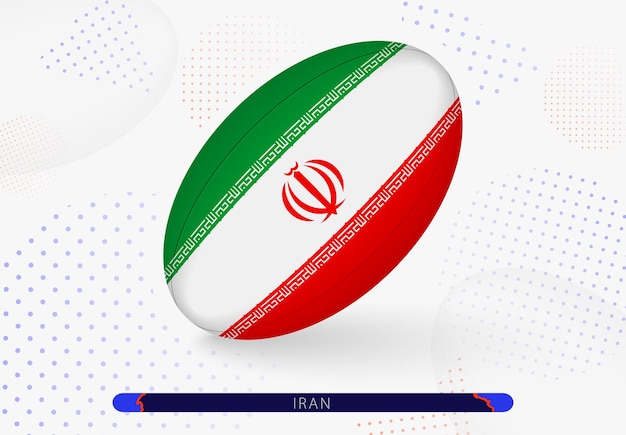 Vektor rugby-ball mit der flagge des iran darauf ausrüstung für das rugby-team des iran
