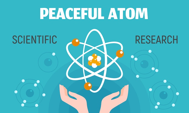 Ruhige atomkonzeptfahne, flache art.