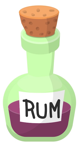 Rum-glasflasche cartoon-alkoholgetränk-symbol