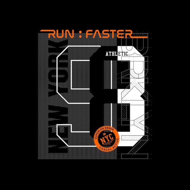 Run faster typografie-t-shirt und andere verwendungen.