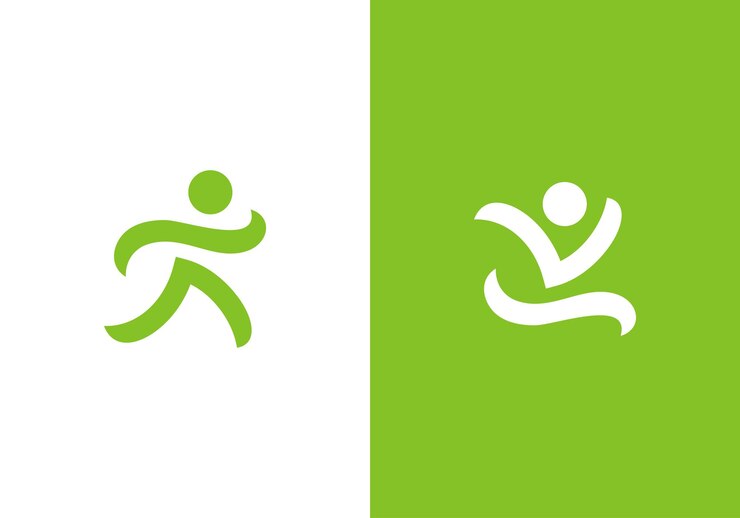 Vektor run man logo design go sport fitness symbol vorlage