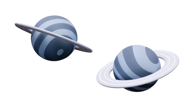 Rund gestreifter Planet mit Ringen Cute Vektor-Set für die Schaffung von Bewegungs-Effekten