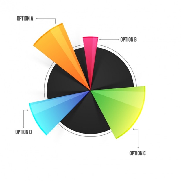 Rund Infografik mit bunten Optionen