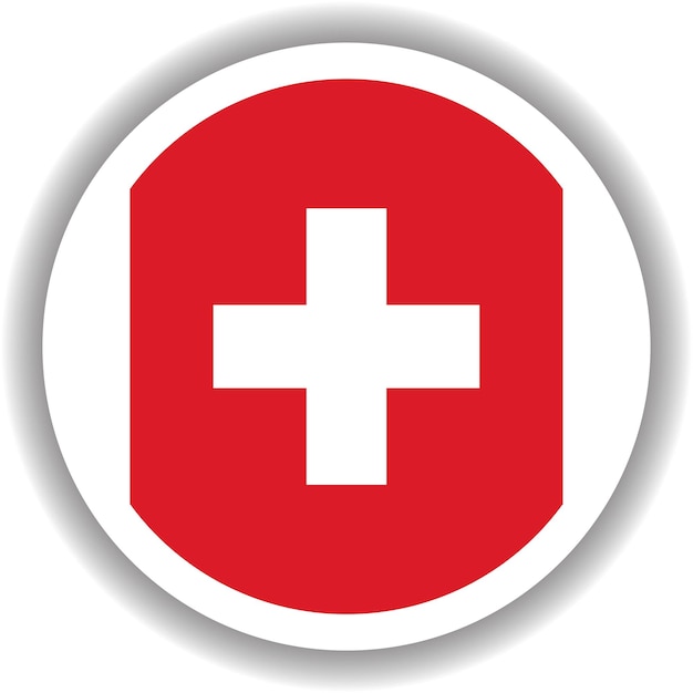 Vektor runde form der schweizer flagge