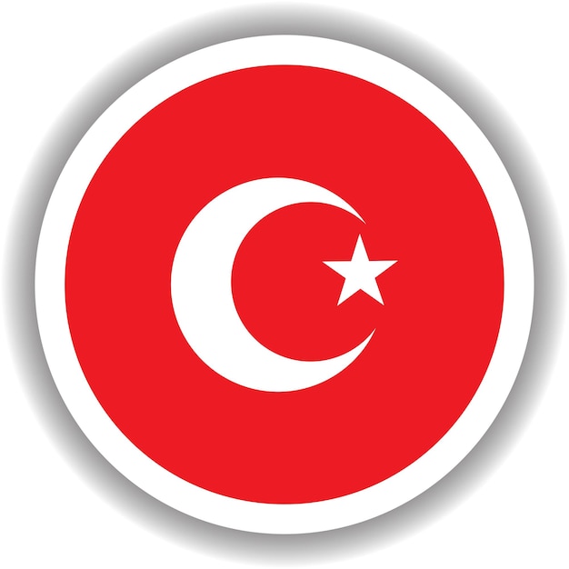 Runde form der türkei-flagge
