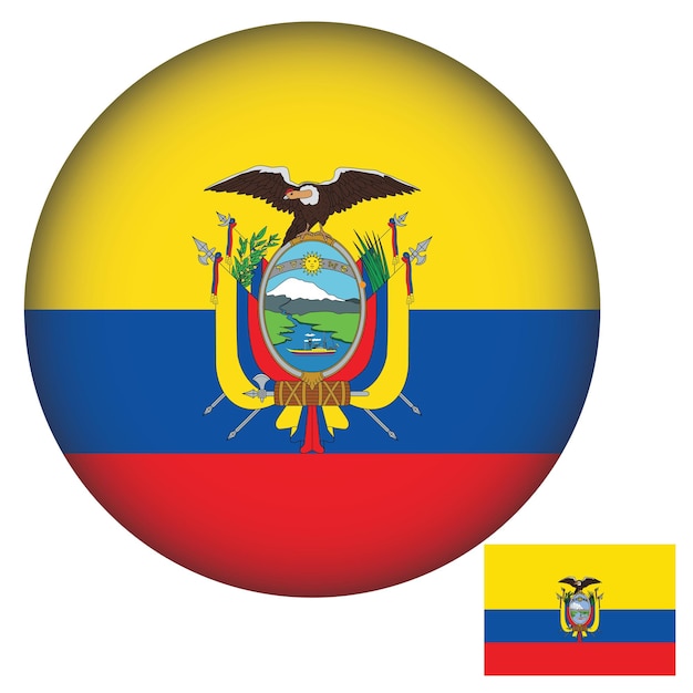 Vektor runde formvektoren der flagge von ecuador