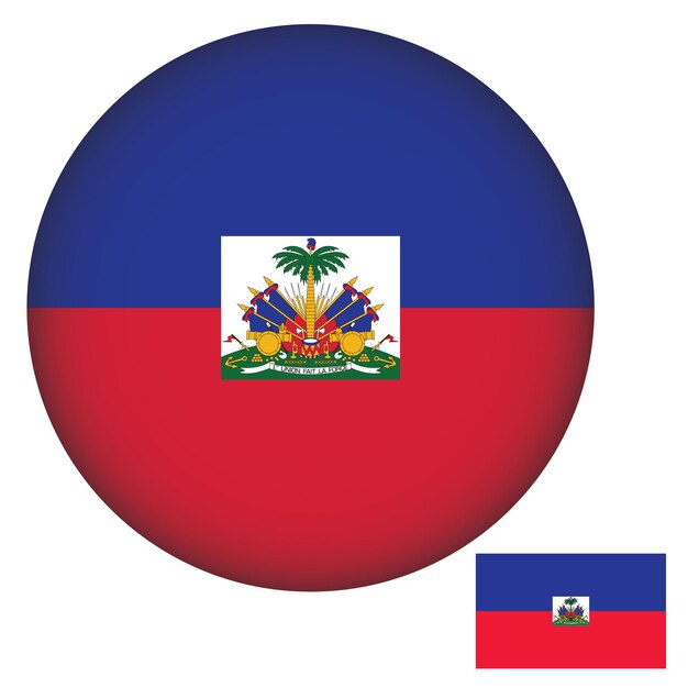 Vektor runde formvektoren der flagge von haiti