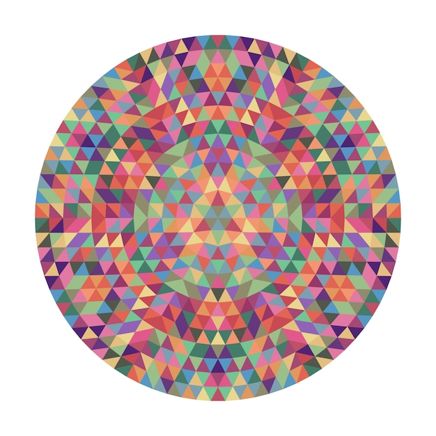 Runde geometrische Dreieck Mandala Design - symmetrische Vektor Muster Grafik Kunst aus Dreiecken