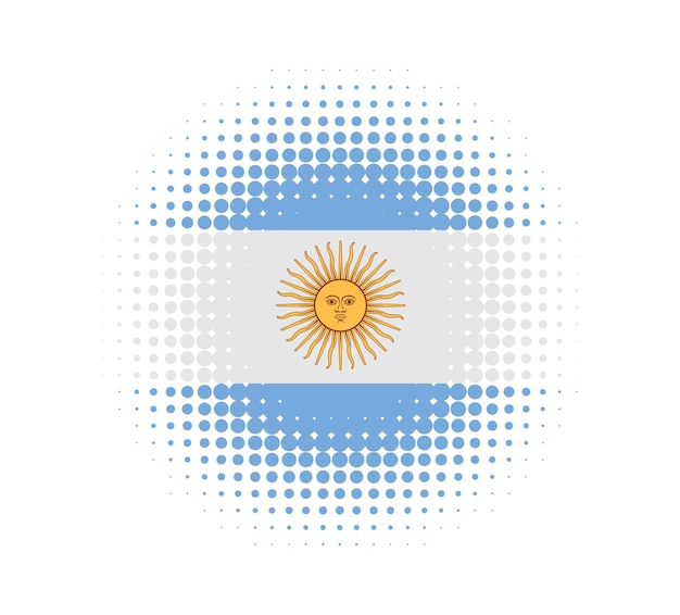 Vektor runde gepunktete argentinien-flagge.