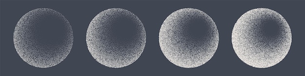 Runde gestrichelte Objekte stippelige Elemente verblassende Gradient stippelige Punktarbeit Zeichnung Schattierung mit